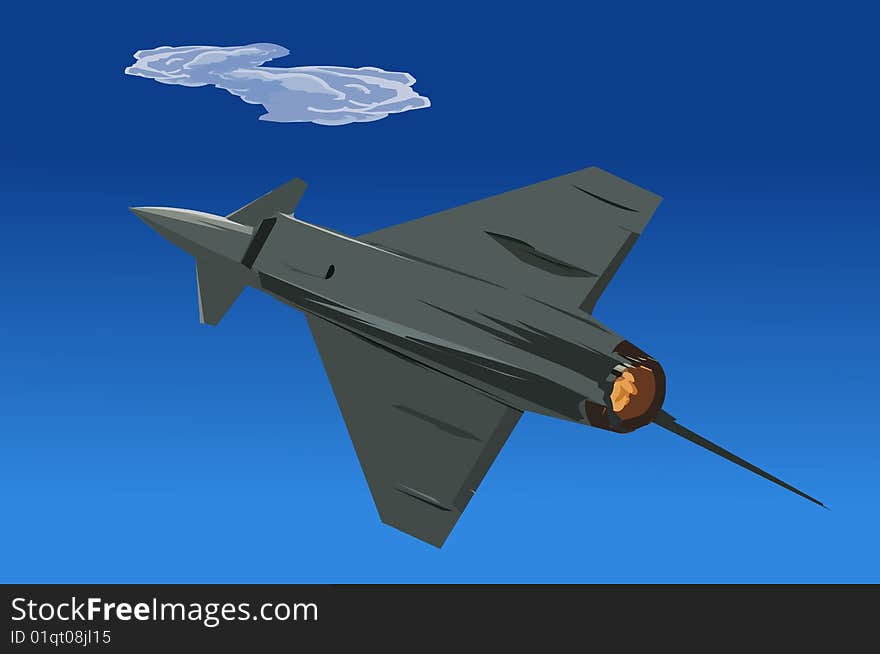 Intercepter fighter jet-illustration-material