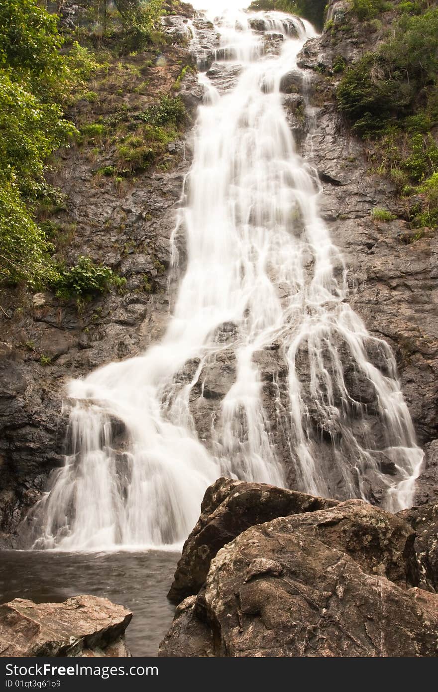 Waterfall in tropical forest