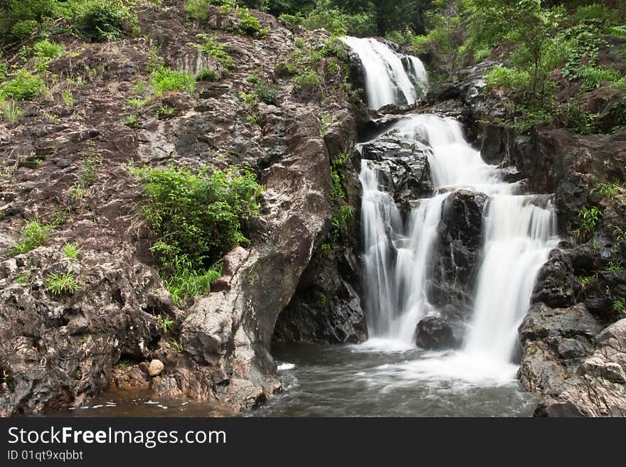 Waterfall in tropical forest