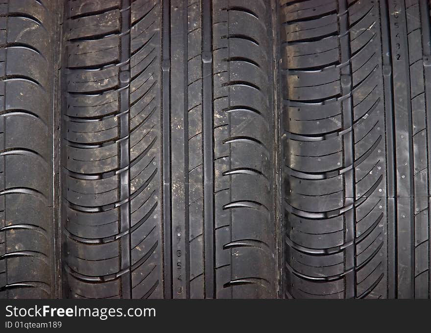 Close-up of car tire to background