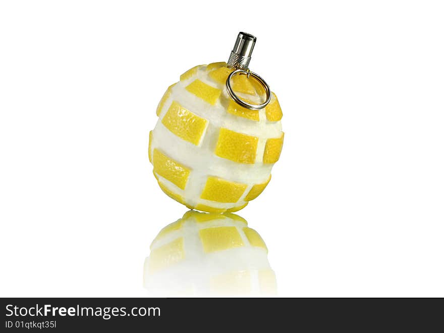 Lemon on white background