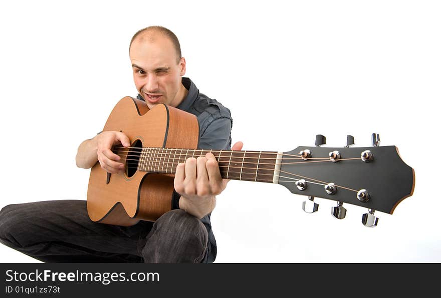 Man playing acoustic guitar