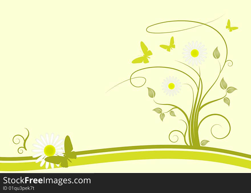 Green floral background