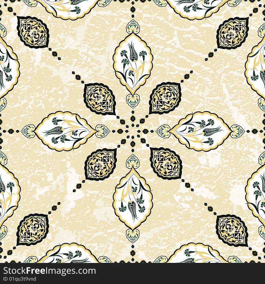 Antique ottoman grungy wallpaper raster design