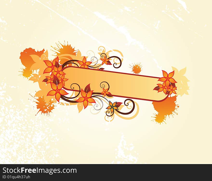 Autumn floral frame with place for text