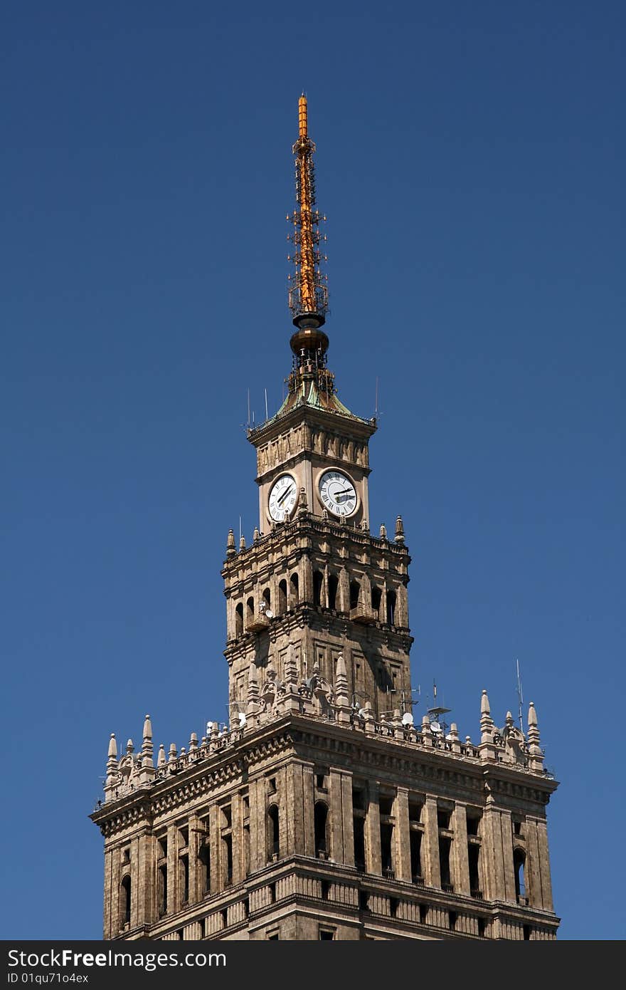 Palace of Culture and Science in Warsaw, Poland. Very characteristic Polish landmark