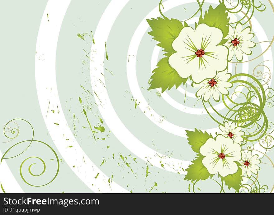 Nice flower grunge background. Vector illustration for your text