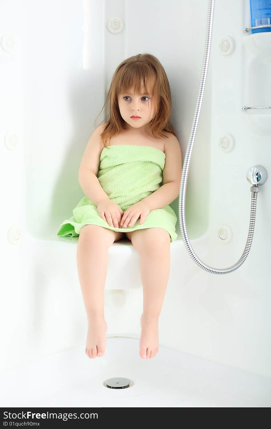 Sweet child taking a bath. Sweet child taking a bath.