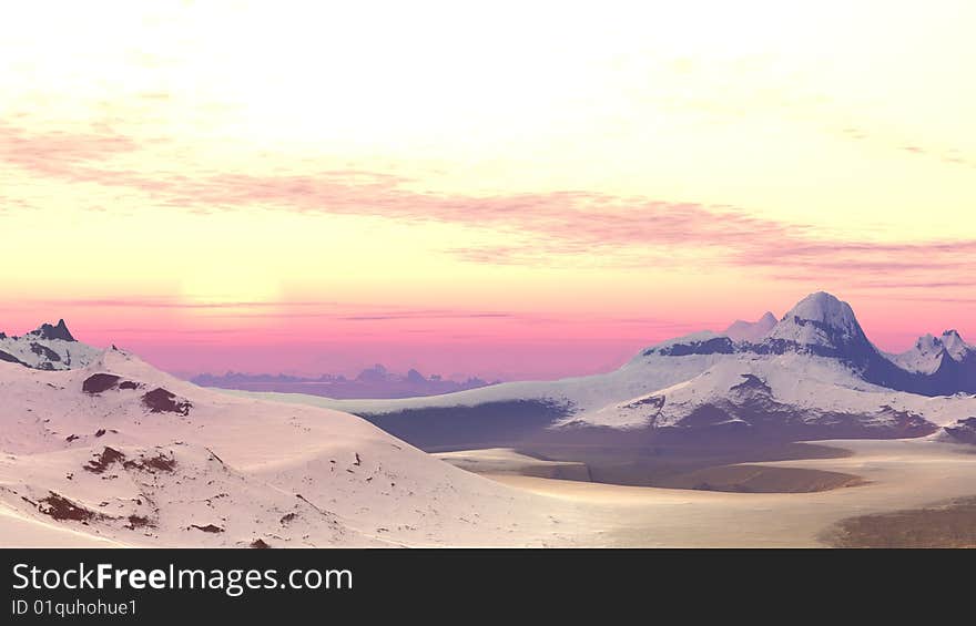 Snowy mountain top