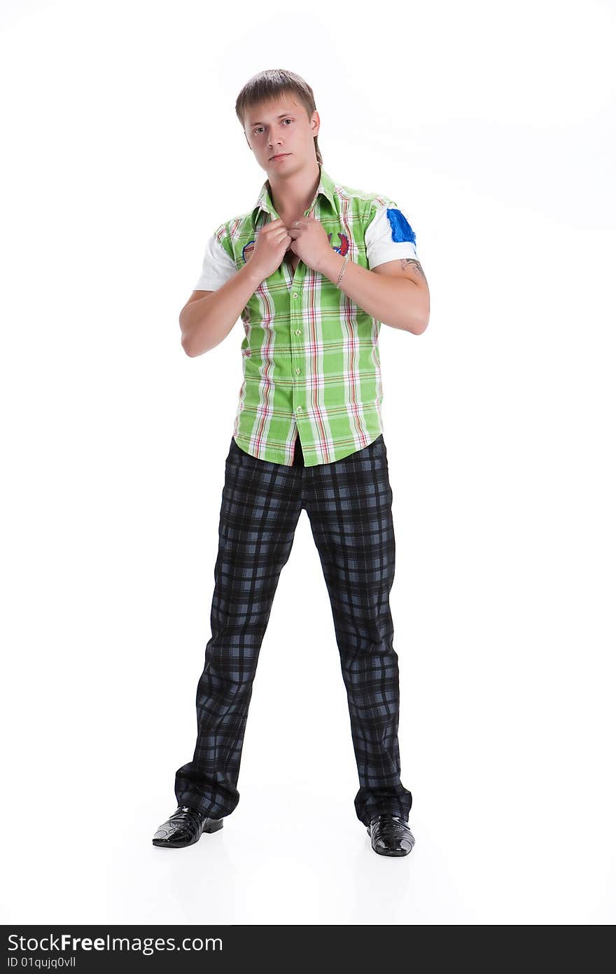 Young handsome man on white background. Young handsome man on white background