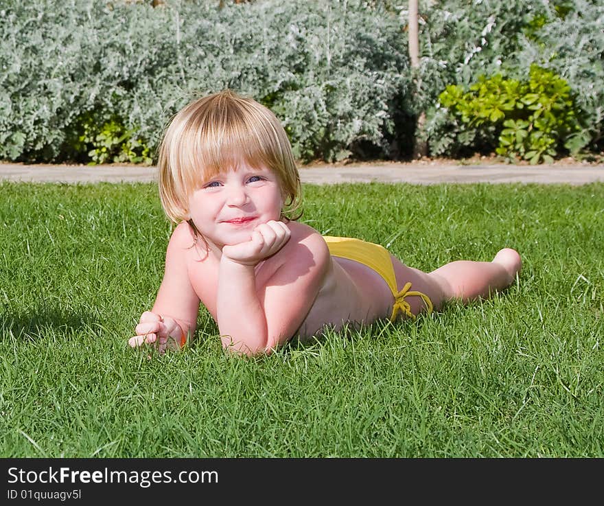 Beautiful little girl in nature