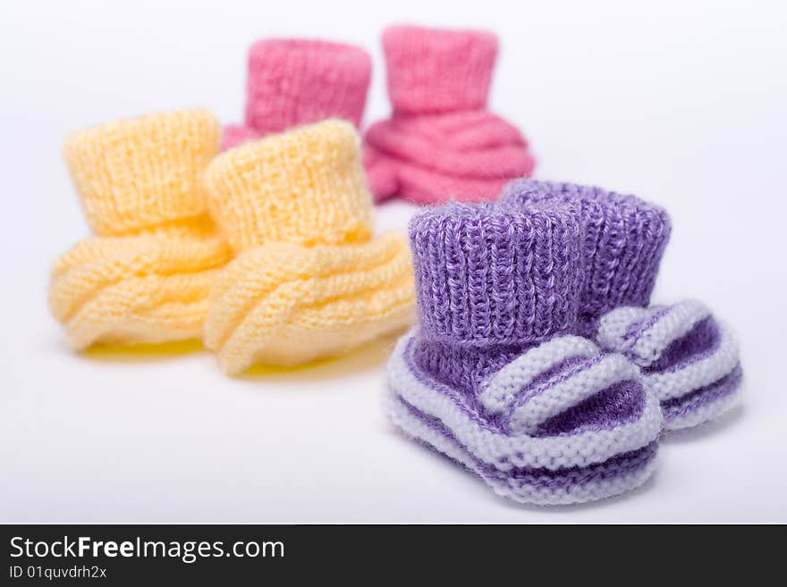 Home made shoes for babies made from yarn. Home made shoes for babies made from yarn