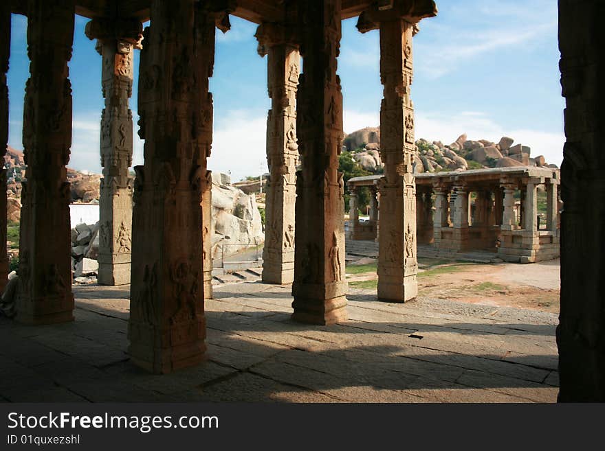 Temple in ancient town Hampi