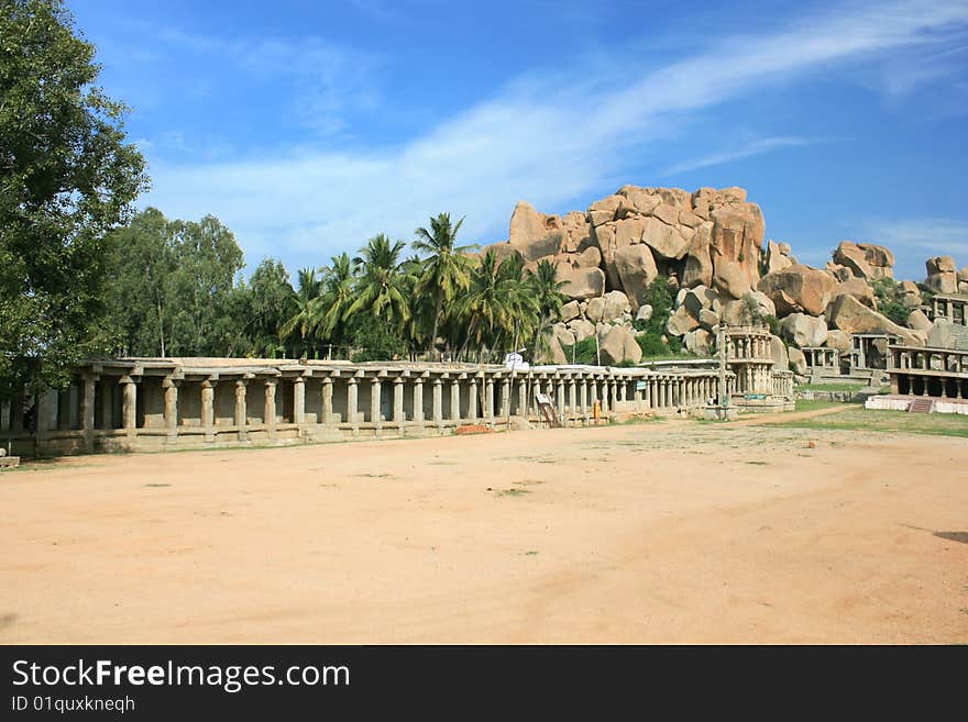 Temple In The Barren Landscape Of Hampi