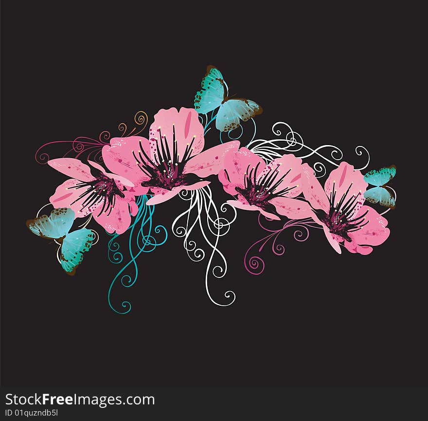 Illustration of a floral background