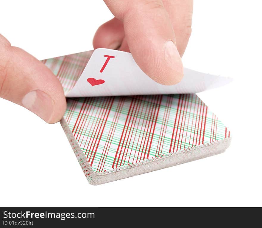 Color photo on the theme of playing cards isolated object on a white background. Color photo on the theme of playing cards isolated object on a white background