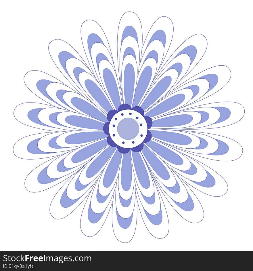 Blue flower pattern isolated on the white background