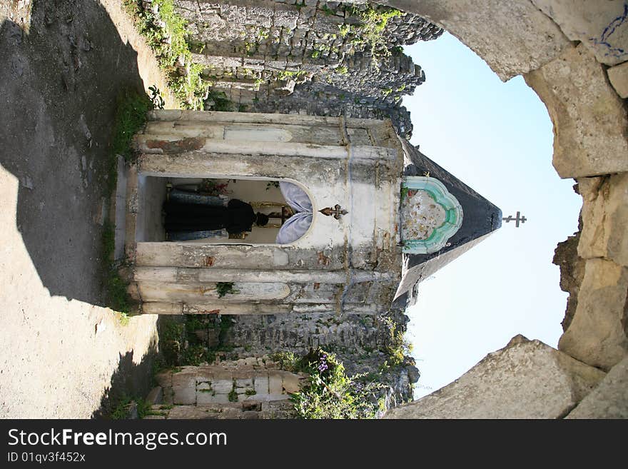 Chapel in the Anakopijsky fortress of 6-8 centuries. Abkhazia