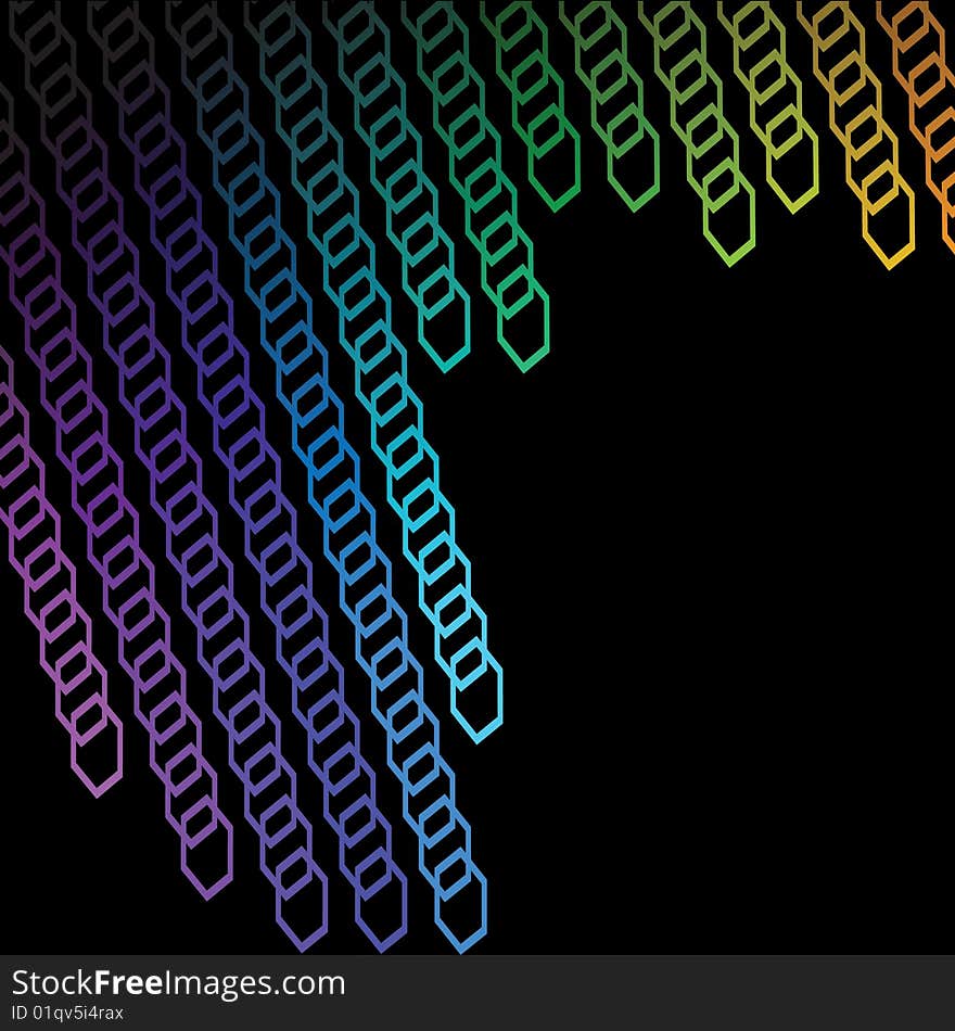 Abstract background with multicolored bent lines. Vector illustration