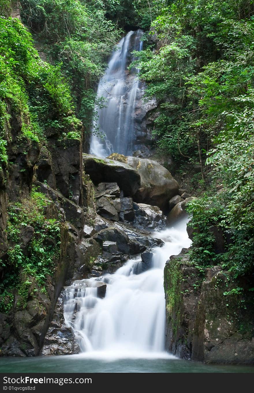 Waterfall Tropical Forest Of Thailand