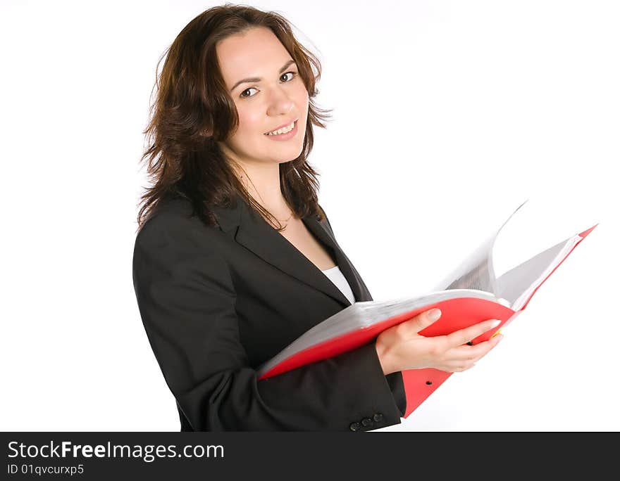 Businesswoman with folder