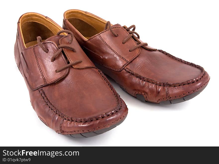 Brown shoes isolated on a white