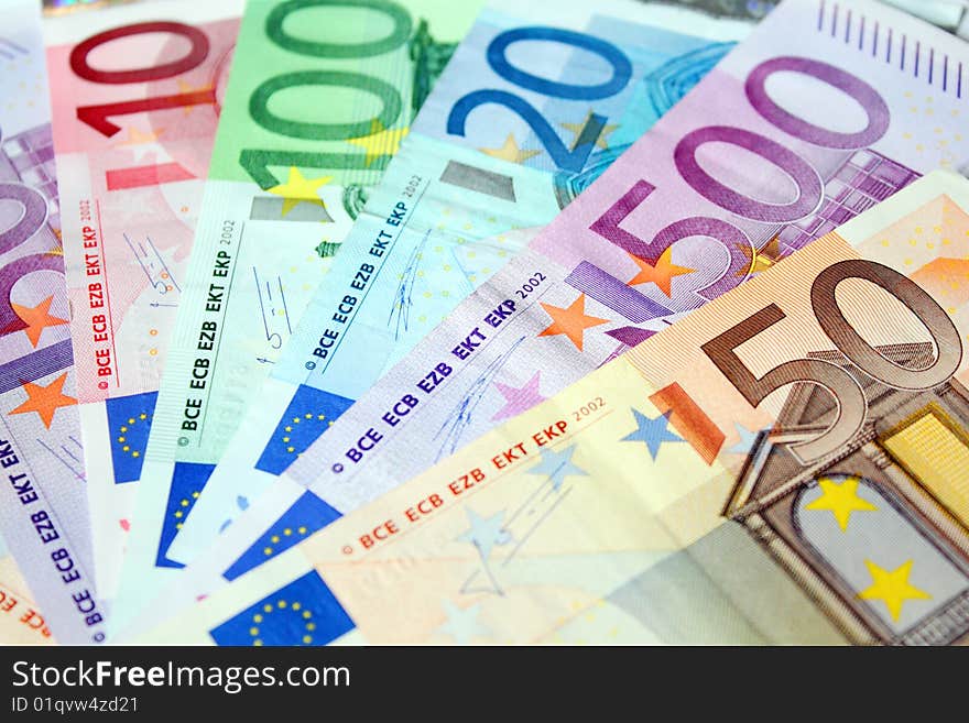 Euro background. Colorful European currency