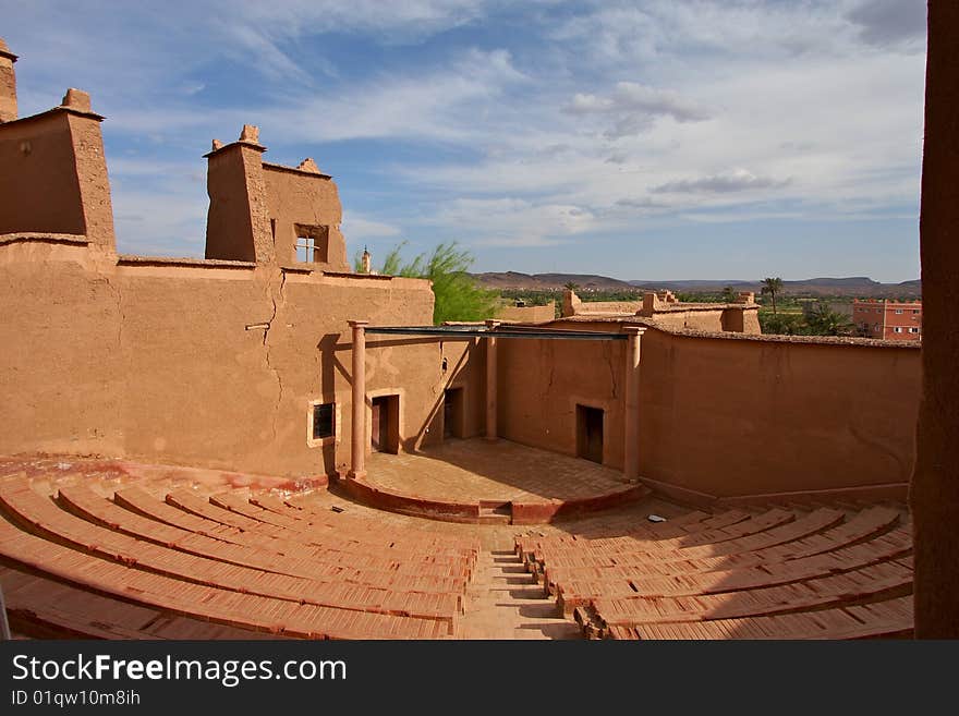 Antique theatre inside of old moroccan house