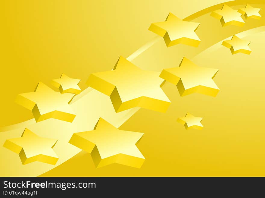 Vector illustration of Gold Stars