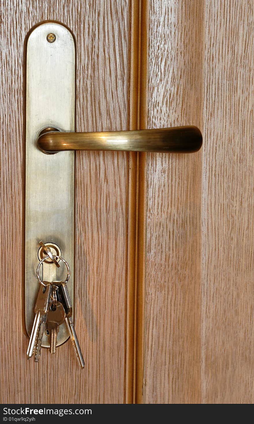 Door closed with keys in lock; a concept for home ownership and,too, for security. Door closed with keys in lock; a concept for home ownership and,too, for security.