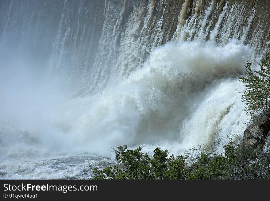 This water scene is set at the bottom of a water fall with great patterns from the fall and the subsequent mist rising back up. This water scene is set at the bottom of a water fall with great patterns from the fall and the subsequent mist rising back up.