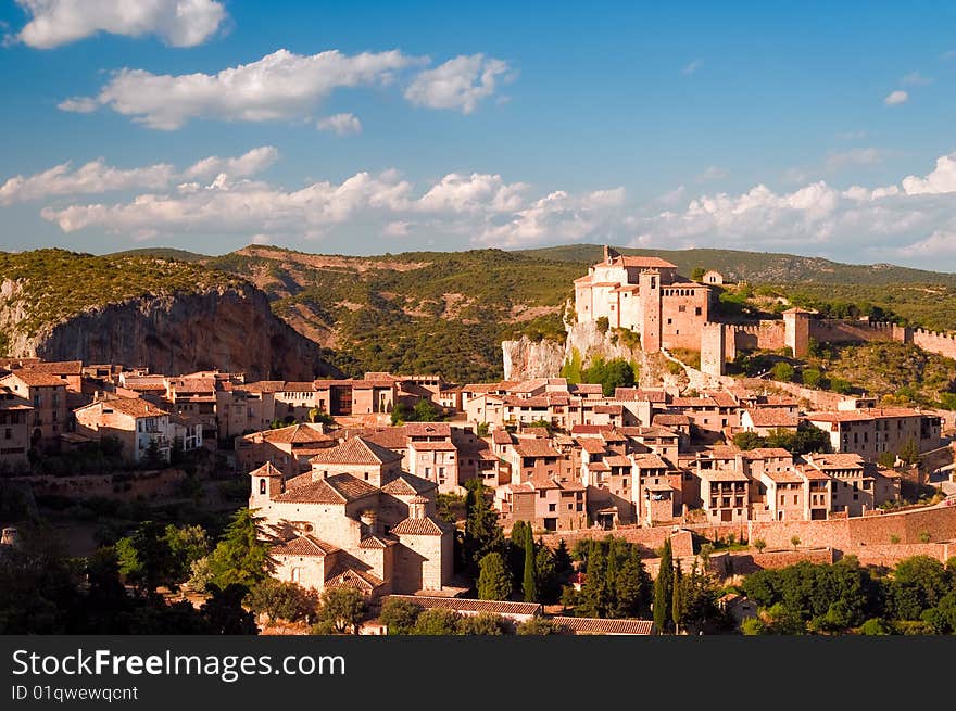 Castle overlooking small city