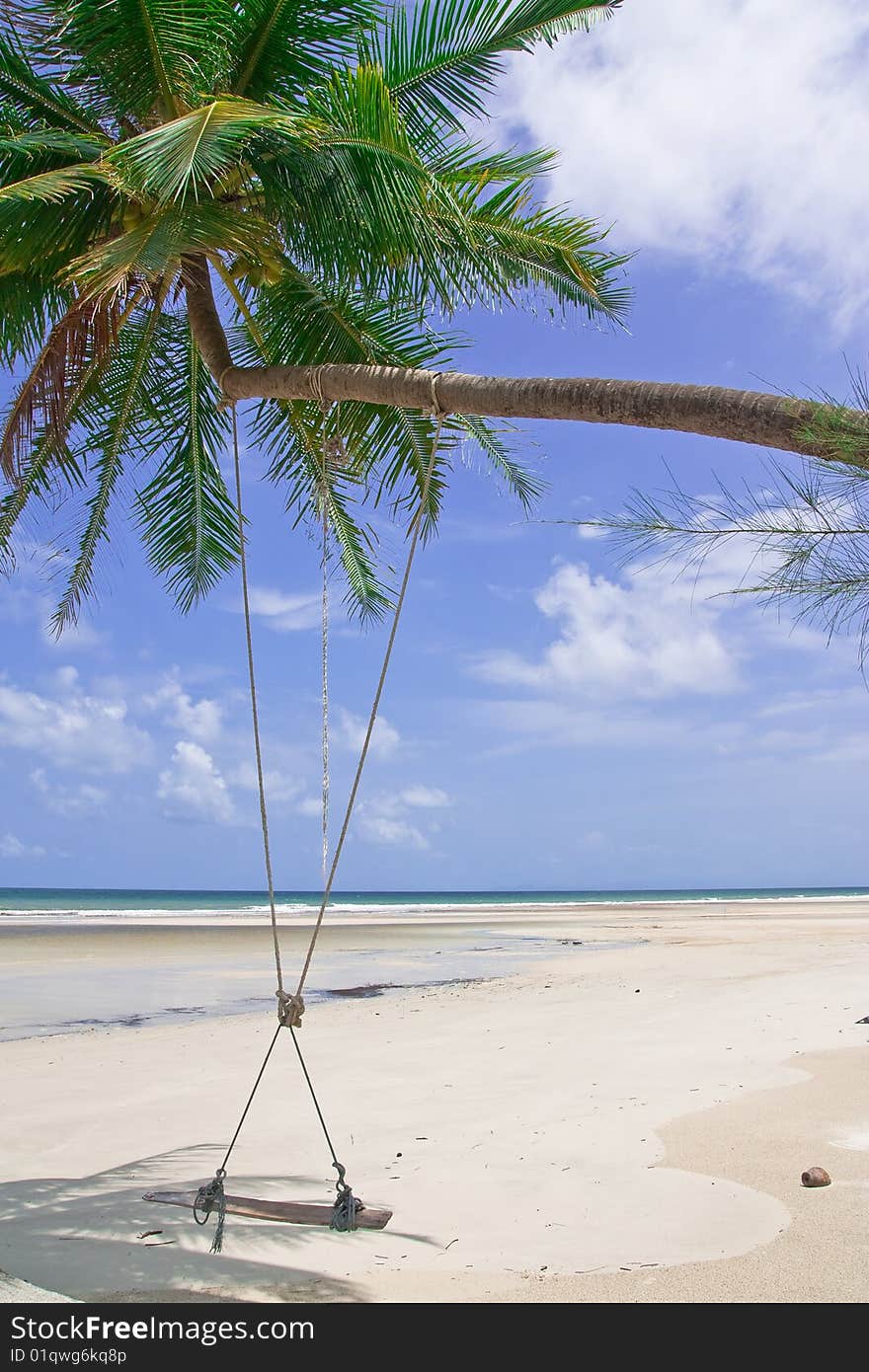 Swing on beach in Trad province. Swing on beach in Trad province