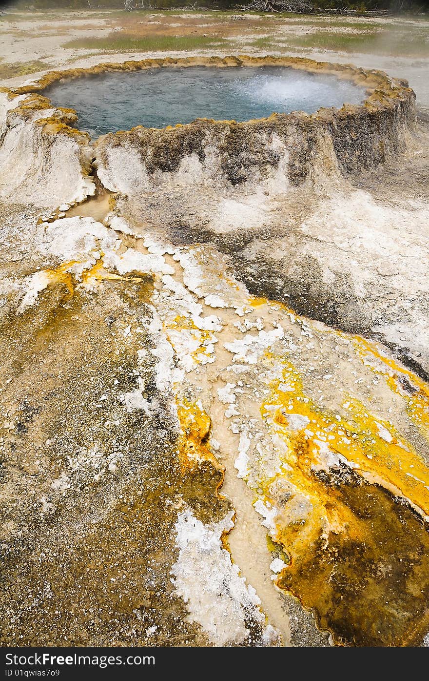 Picture of a hot pool in Yellostone National Park. Picture of a hot pool in Yellostone National Park