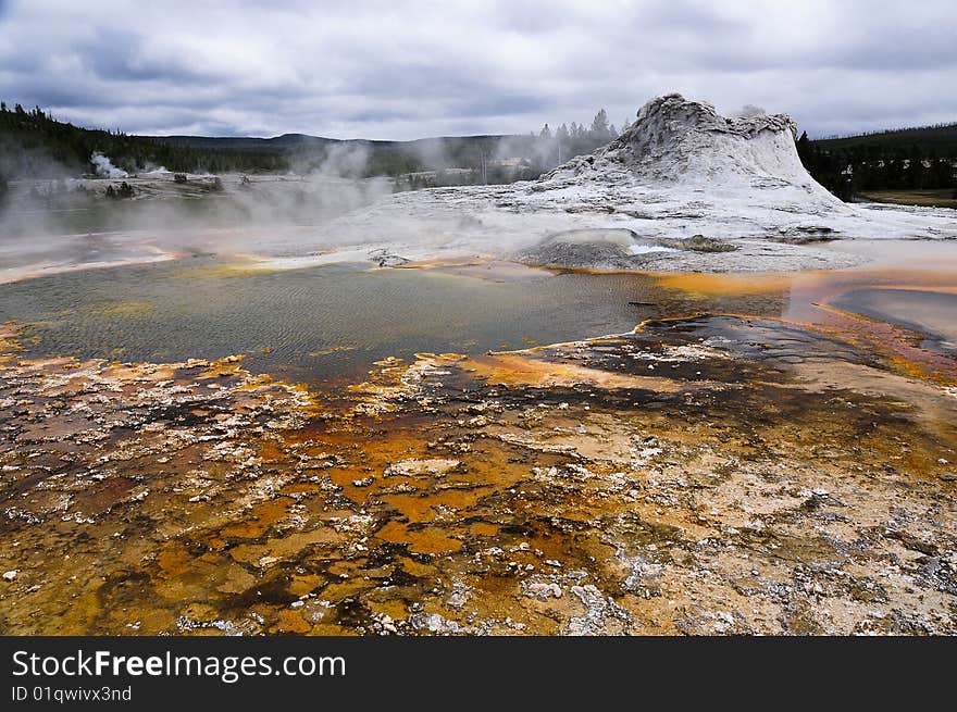 Picture of a geyser in Yellowstone National Park