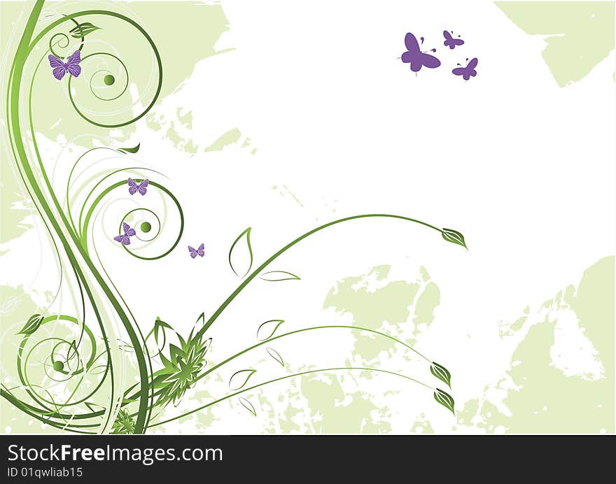 Abstract floral background with place for your text