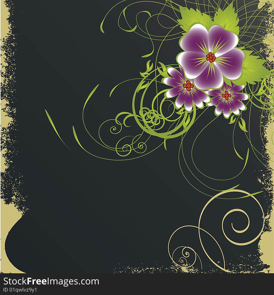 Nice flower grunge background. Vector illustration for your text