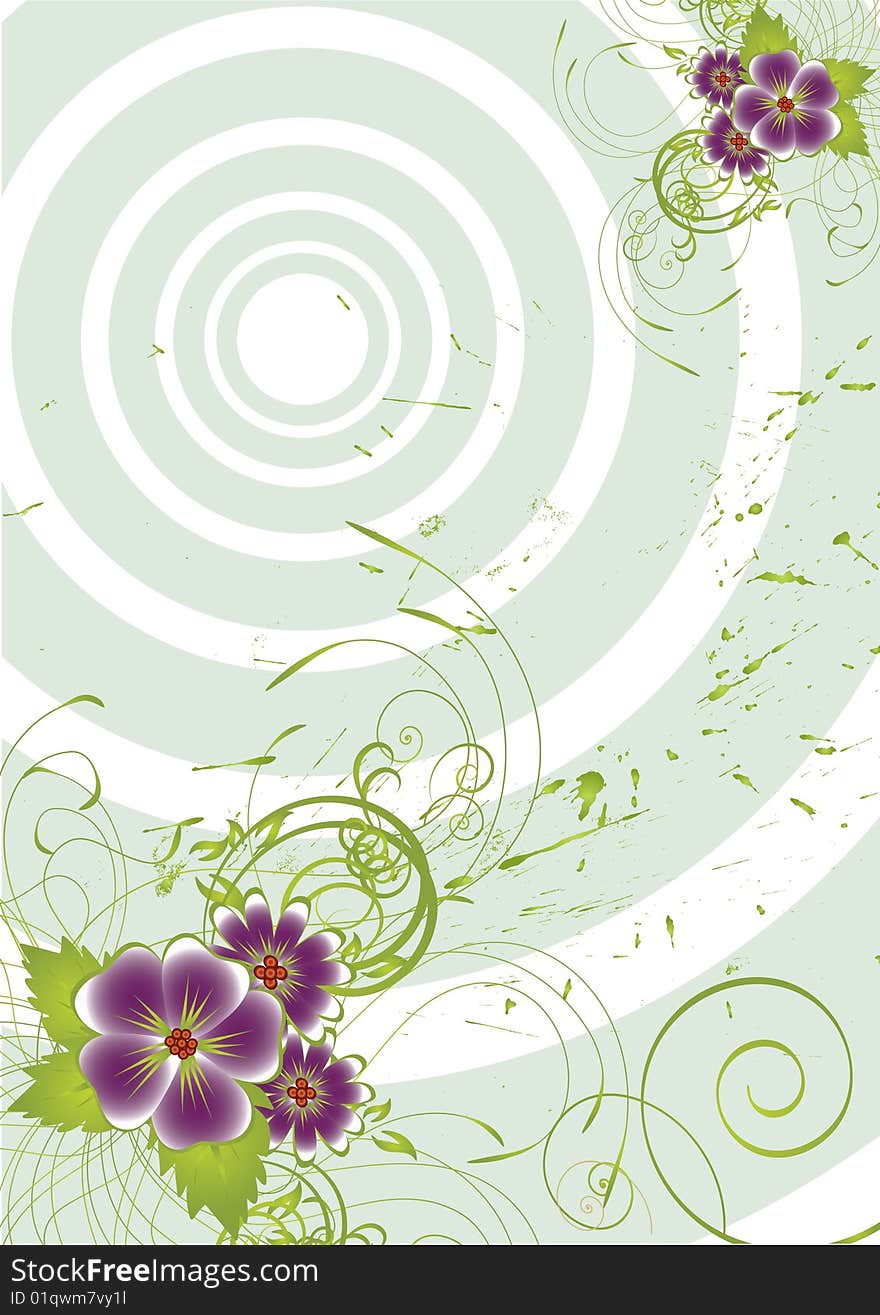 Nice flower grunge background. Vector illustration for your text