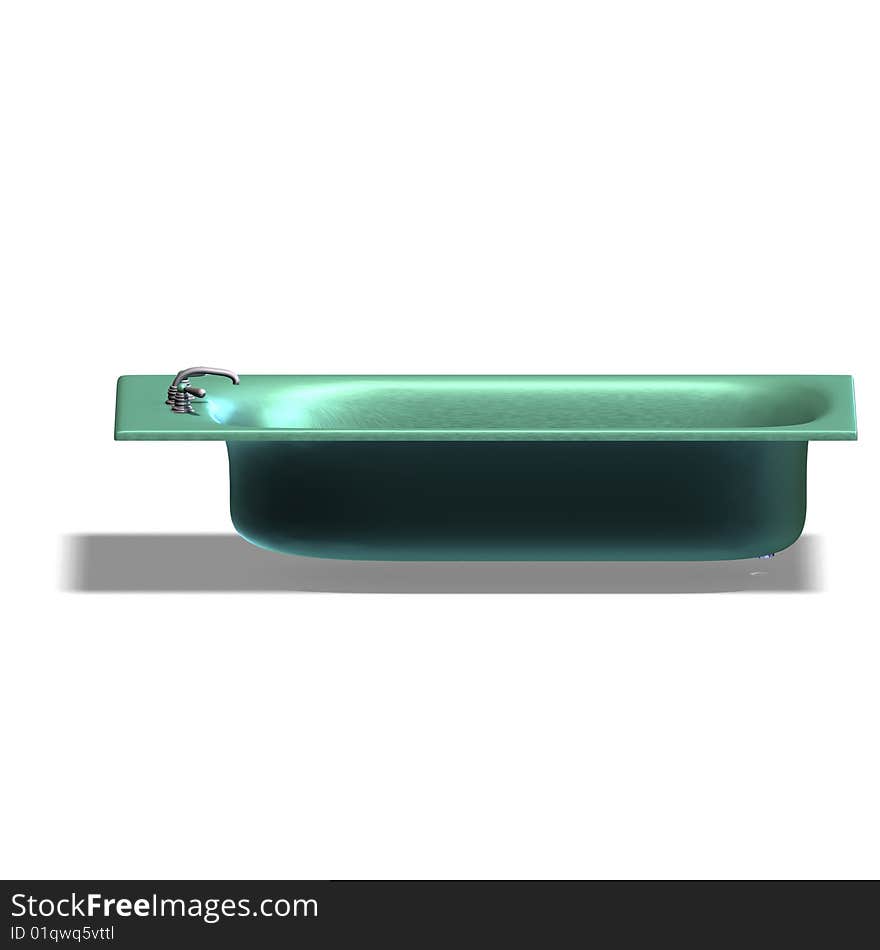 3d rendering of a bathtube with Clipping Path and shadow over white