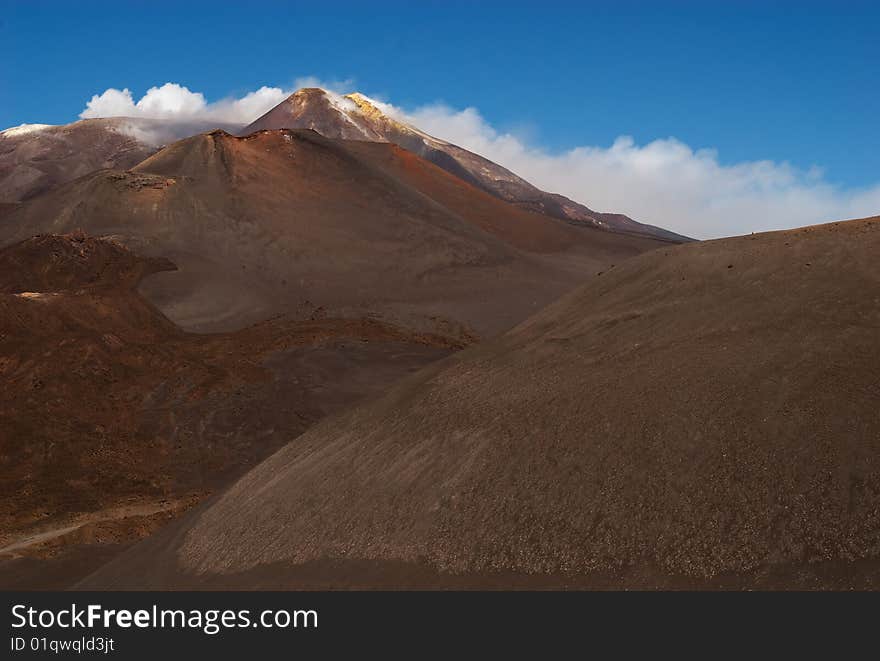 Steam vents from the crater at the top of Mt. Etna, Sicily, Italy. Steam vents from the crater at the top of Mt. Etna, Sicily, Italy