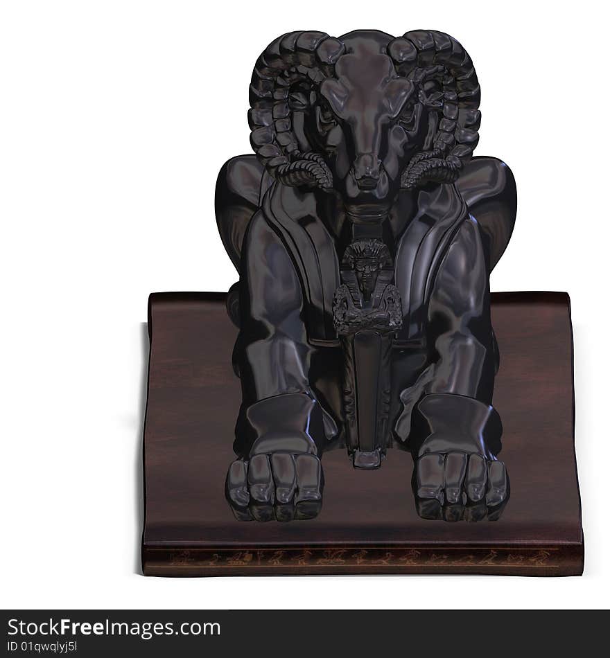 Rendering of eygptiane ramses god statue with Clipping Path and shadow over white. Rendering of eygptiane ramses god statue with Clipping Path and shadow over white