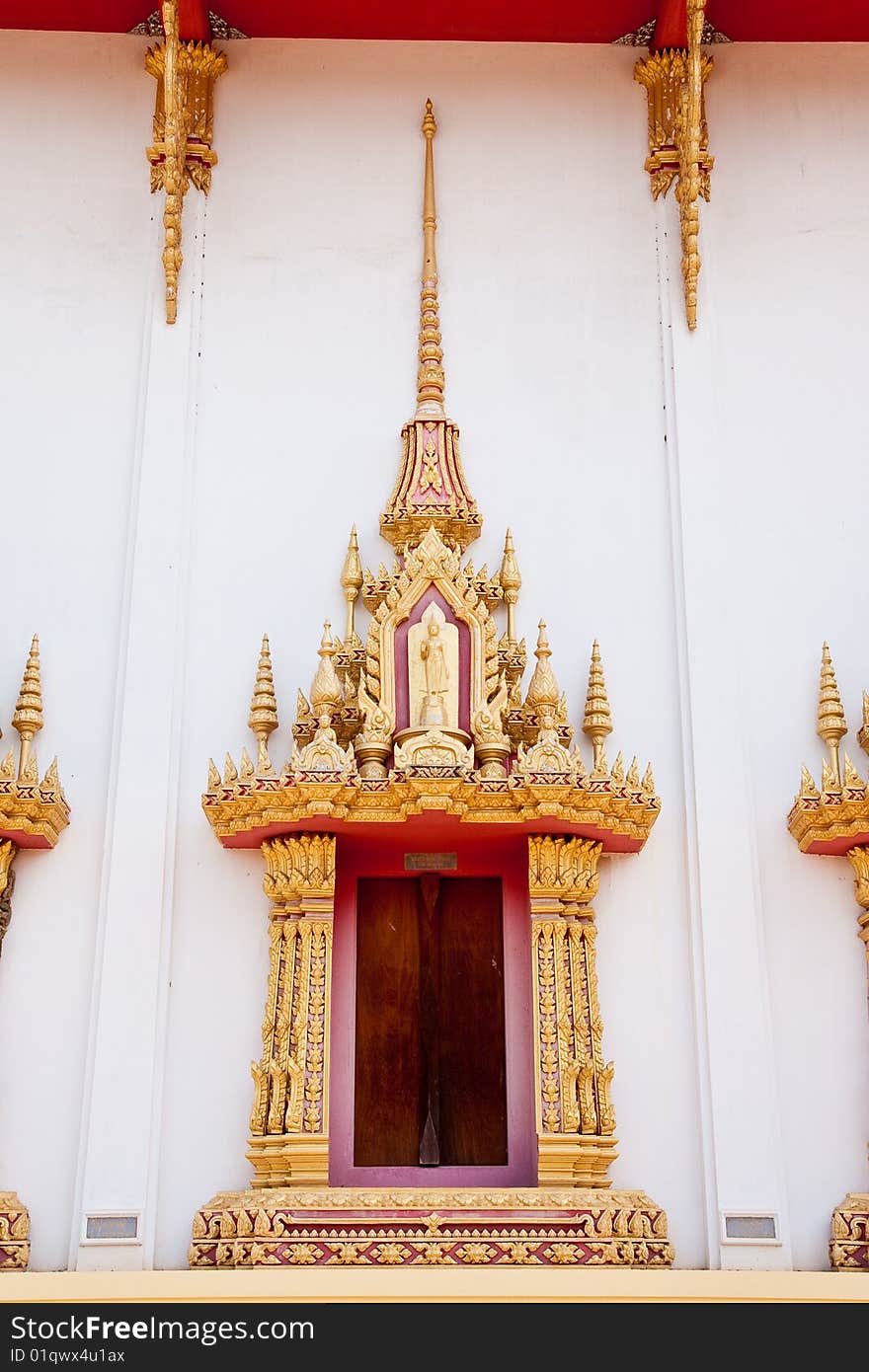 Traditional Thai style Buddhist church window