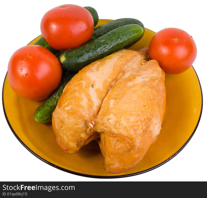 Vegetables and chicken breast