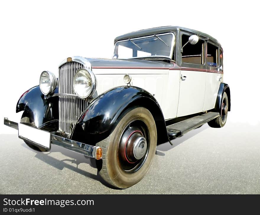 Classic black 1937 . Clipping Path on Vehicle. Classic black 1937 . Clipping Path on Vehicle