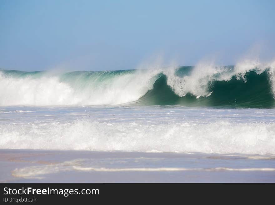 Big waves and strong wind on the beach of Indian Ocean. Big waves and strong wind on the beach of Indian Ocean