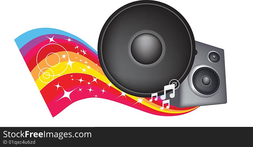 Illustration of abstract colours and shapes for music. Illustration of abstract colours and shapes for music