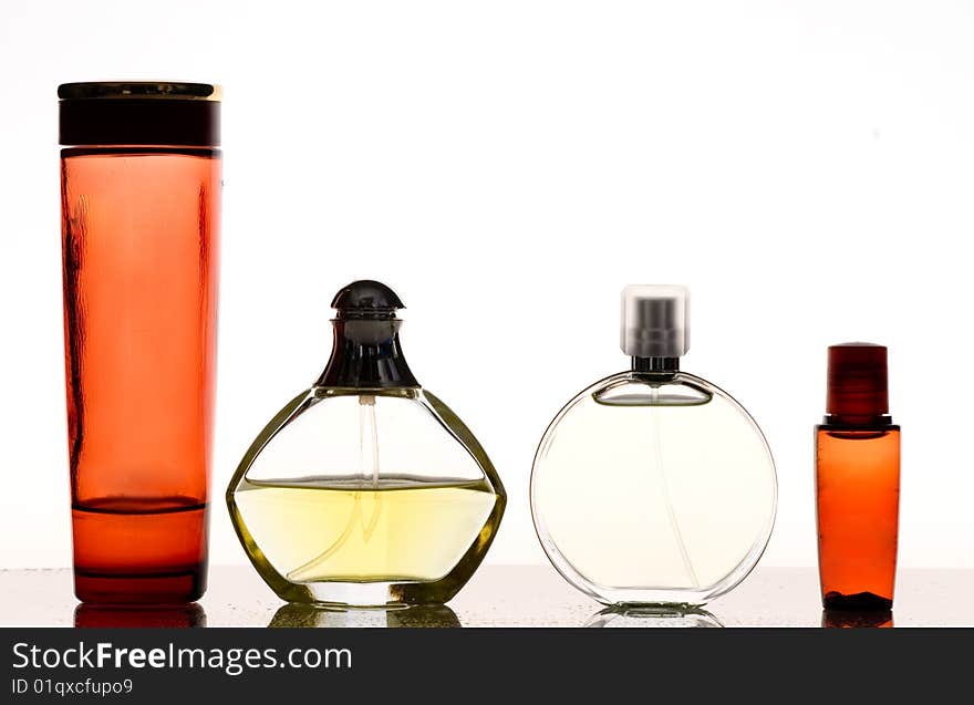 Perfume bottle on white background