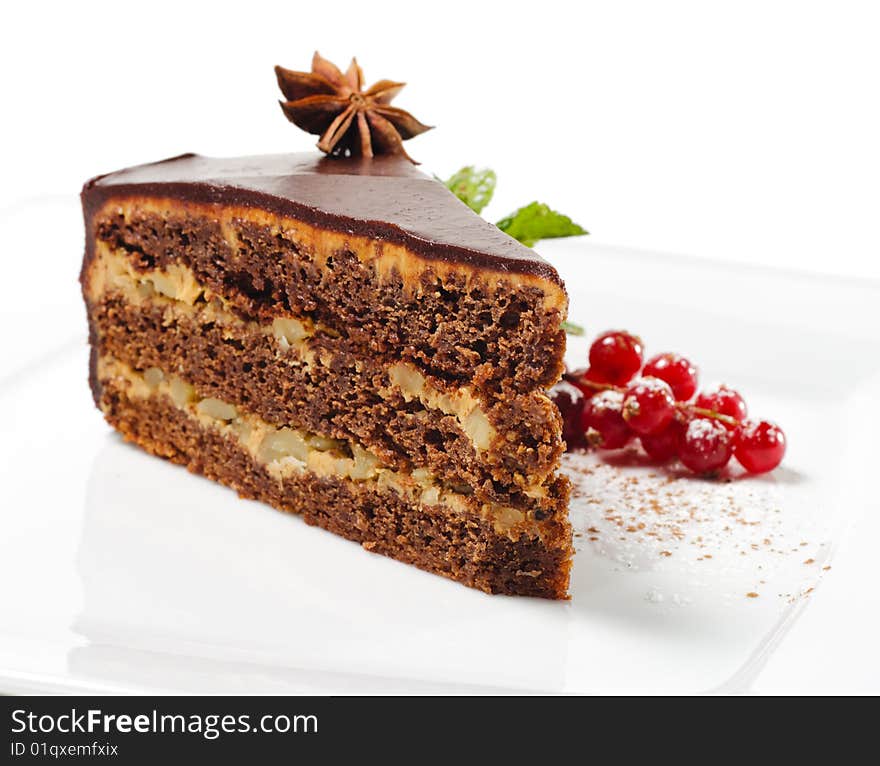 Dessert - Chocolate Pie with Fresh Berries and Anise