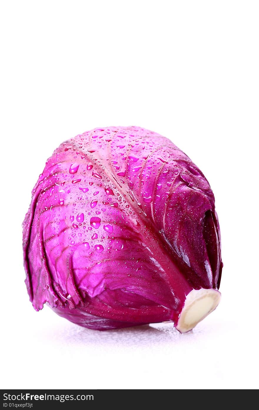 Red cabbage isolated on white background