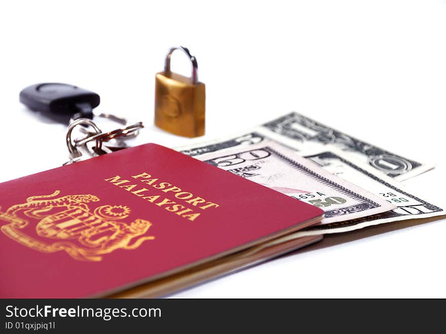 International Travel Passport with Currency and Lock. International Travel Passport with Currency and Lock